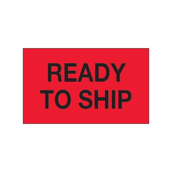 Bsc Preferred 3 x 5'' - ''Ready To Ship'' Fluorescent Red Labels BUY00023946 - main